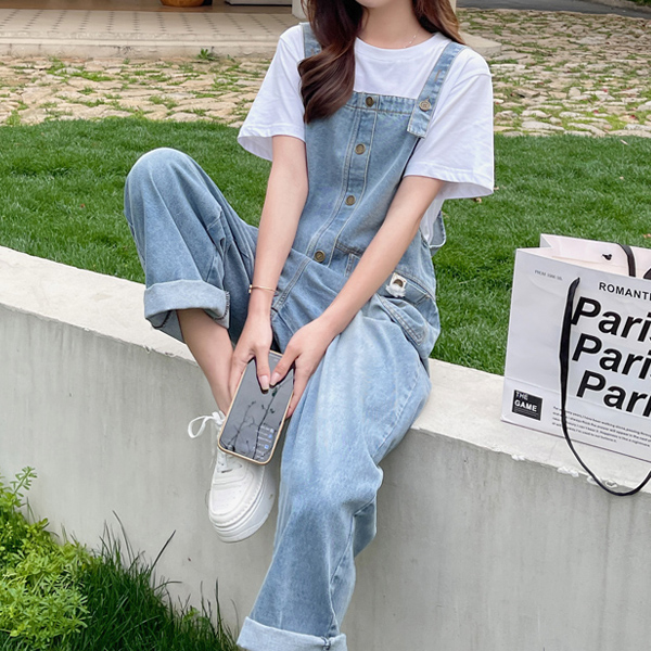 언발란스포켓데님멜빵팬츠 mde2300275